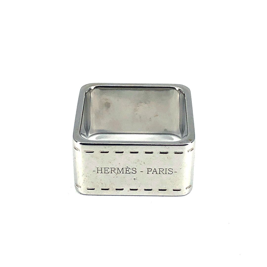 【箱付き】HERMES エルメス／スカーフリング／ボルデュック カレ 90／メッキ／シルバー