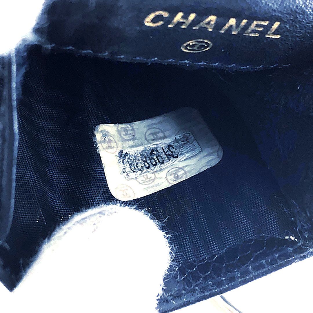 【箱・ギャランティカード付き・シール有り】CHANEL シャネル／キーリング付 シガレットケース キーケース／キャビアスキン／ブラック