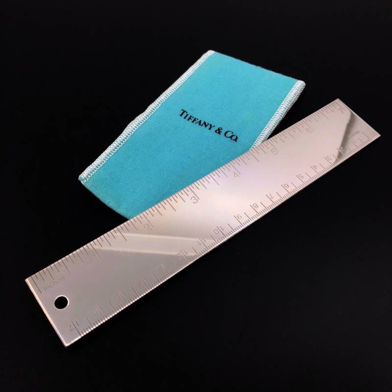 【美品・保管袋付き】Tiffany ティファニー／シルバープレート 定規 物差し スケール／銀メッキ／シルバー