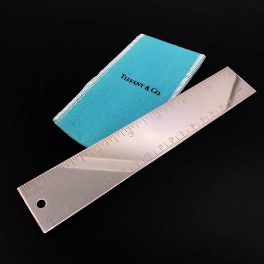 【美品・保管袋付き】Tiffany ティファニー／シルバープレート 定規 物差し スケール／銀メッキ／シルバー