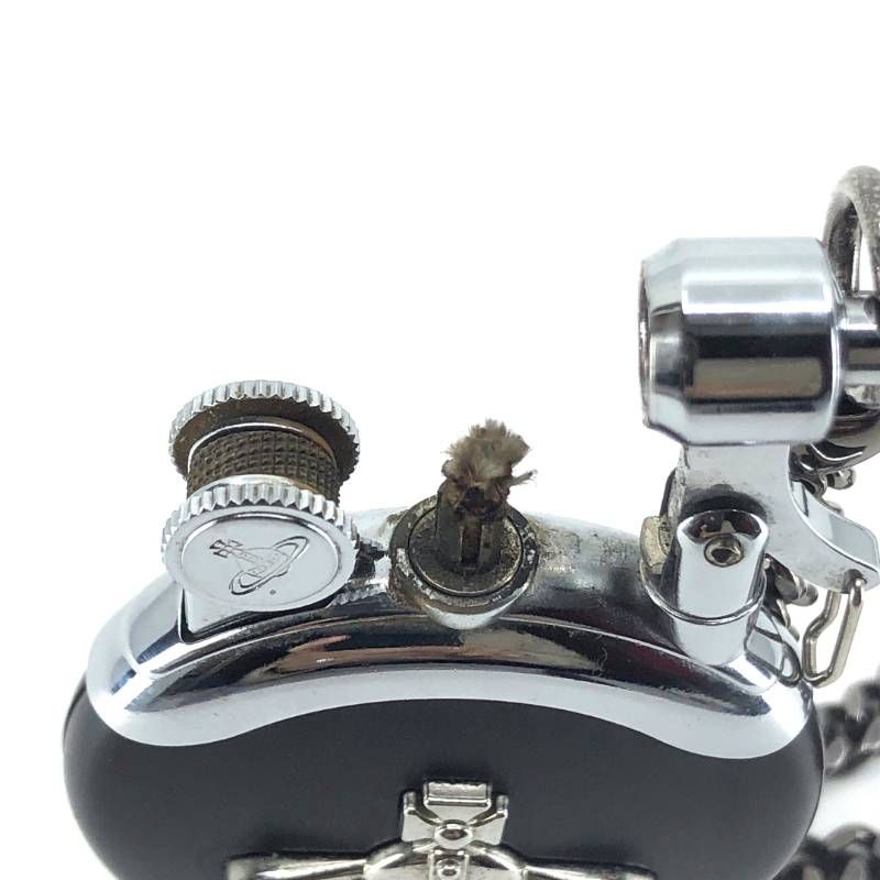 【美品・箱付き】ヴィヴィアンウエストウッド／チェーン ネックレス オイルライター／オーブ／ステンレス／ブラック