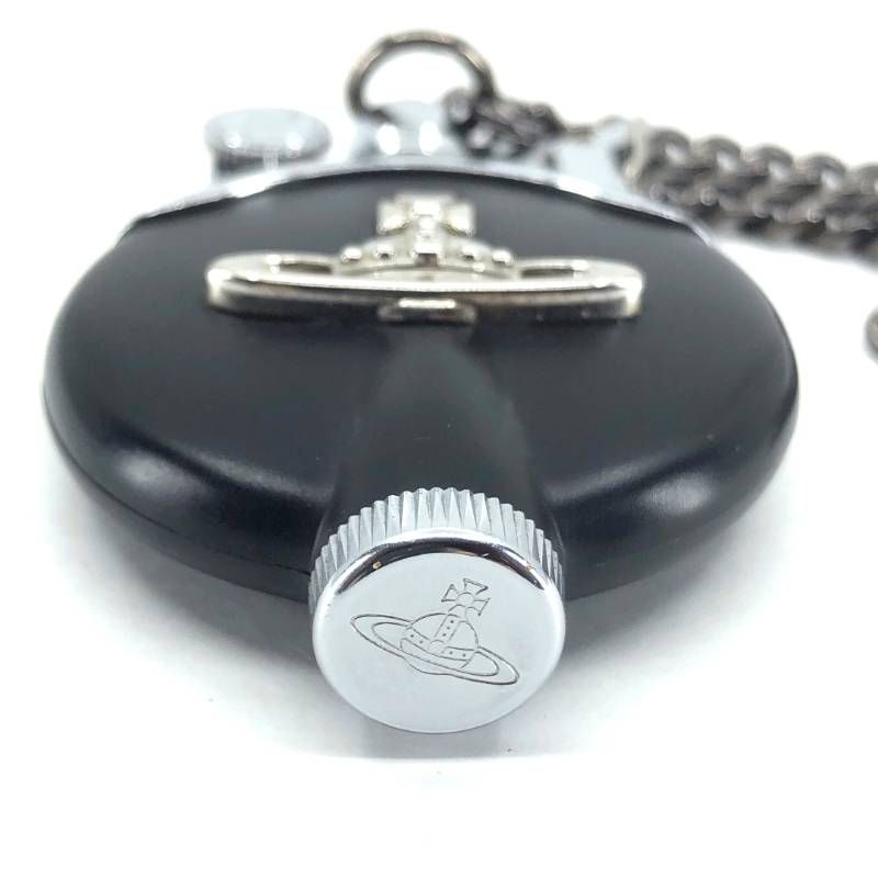 【美品・箱付き】ヴィヴィアンウエストウッド／チェーン ネックレス オイルライター／オーブ／ステンレス／ブラック