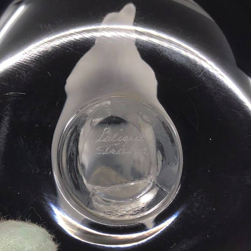 【美品】Lalique ラリック／バード 鳥 リング ピン トレイ 小物入れ／グラス／乳白色 クリア