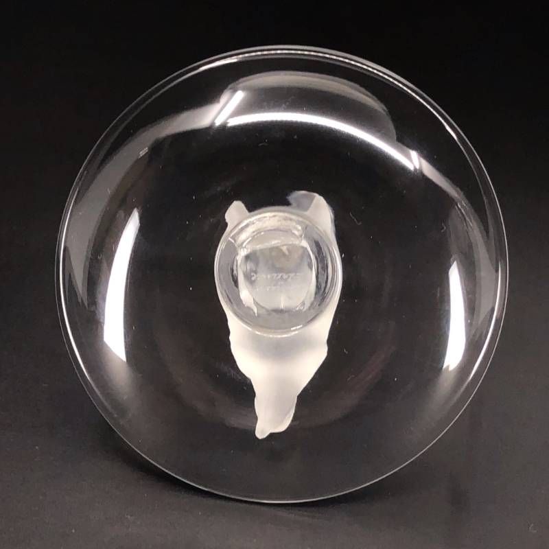 【美品】Lalique ラリック／バード 鳥 リング ピン トレイ 小物入れ／グラス／乳白色 クリア