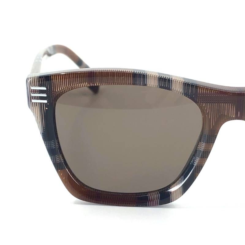 【美品・ケース付き】BURBERRY バーバリー／ノバチェック サングラス B 4348／アセテート／52□21 145／ブラウン