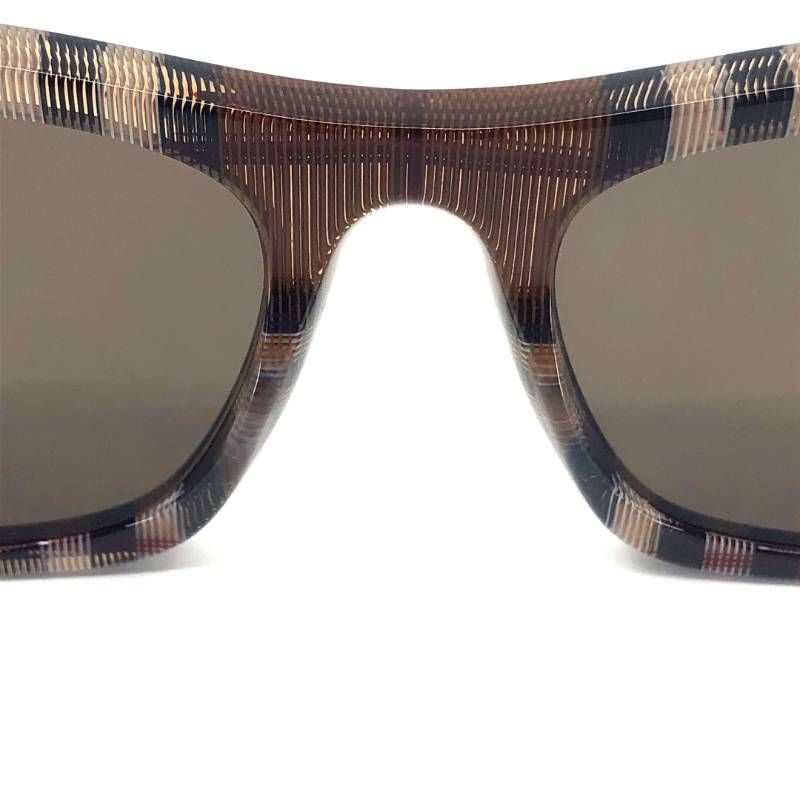 【美品・ケース付き】BURBERRY バーバリー／ノバチェック サングラス B 4348／アセテート／52□21 145／ブラウン
