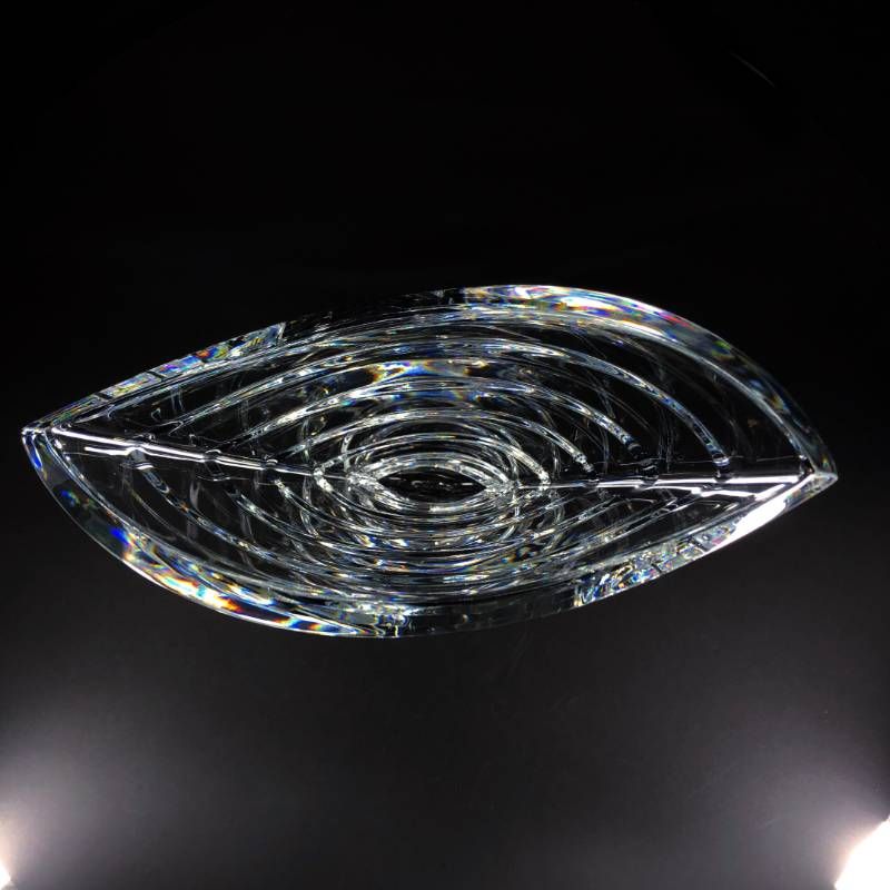 【美品・箱付き】Baccarat バカラ／ウェーブ フラワーベース 花瓶／クリスタルグラス／クリア／BC547