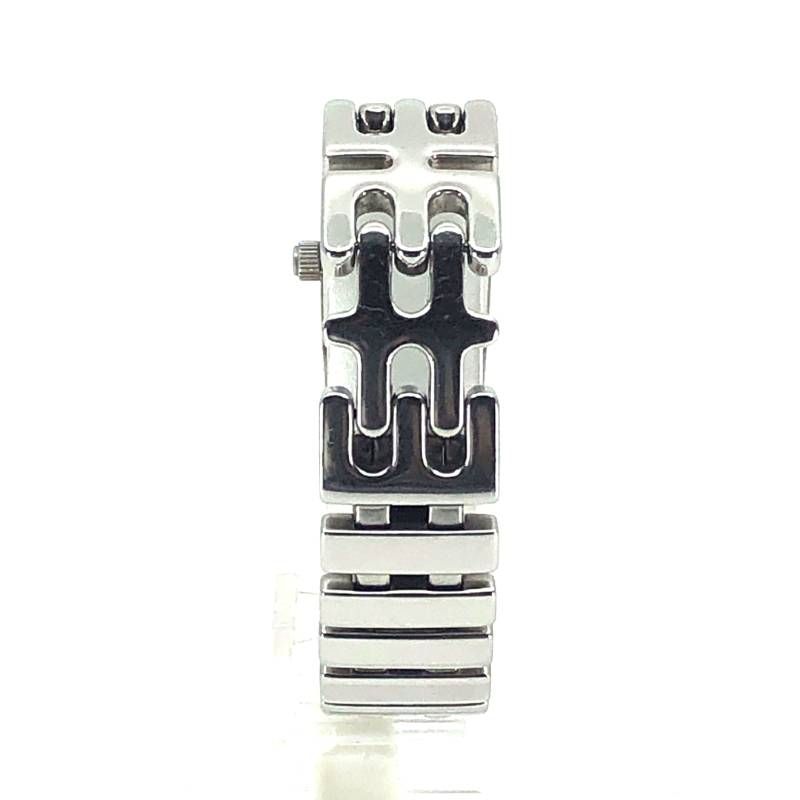 【美品】Georg Jensen ジョージジェンセン／レディース 腕時計 376／クォーツ／ステンレス シェル文字盤 4PD／シルバー ホワイト