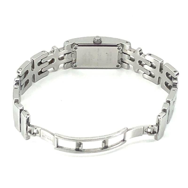 【美品】Georg Jensen ジョージジェンセン／レディース 腕時計 376／クォーツ／ステンレス シェル文字盤 4PD／シルバー ホワイト