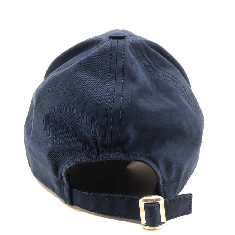 【美品】CELINE セリーヌ／カレッジパッチ ベースボールキャップ／M／ダークネイビー ベージュ