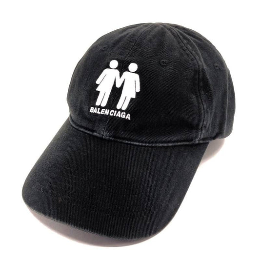 BALENCIAGA バレンシアガ／ヴィンテージ加工 2022 Pride プライド ベースボールキャップ／M 57／ブラック