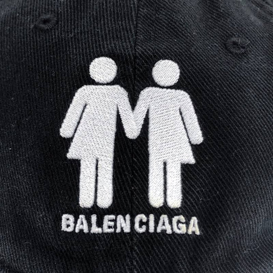 BALENCIAGA バレンシアガ／ヴィンテージ加工 2022 Pride プライド ベースボールキャップ／M 57／ブラック