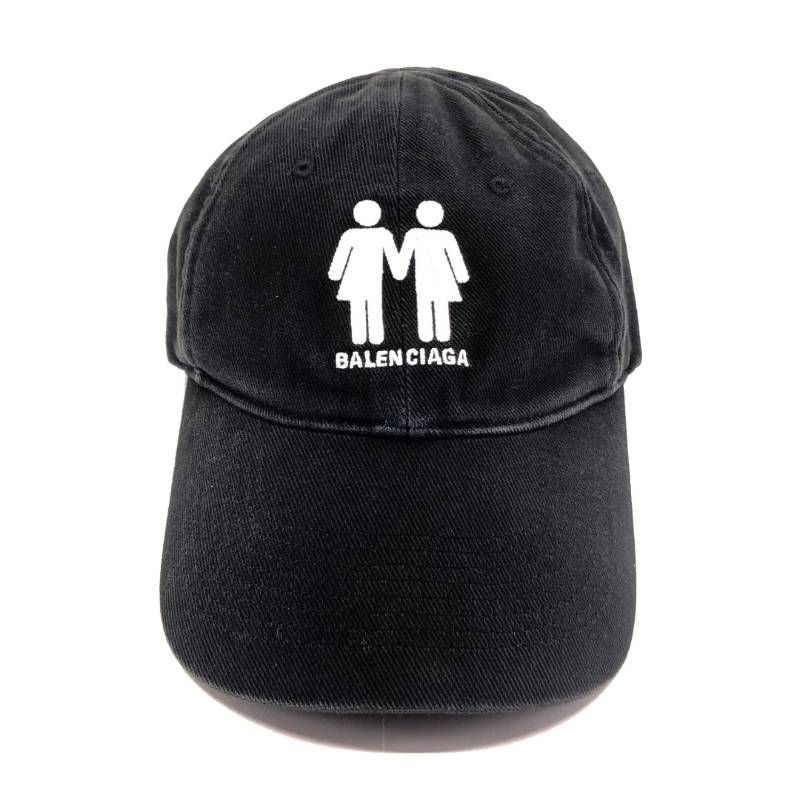 BALENCIAGA バレンシアガ／ヴィンテージ加工 2022 Pride プライド ベースボールキャップ／M 57／ブラック