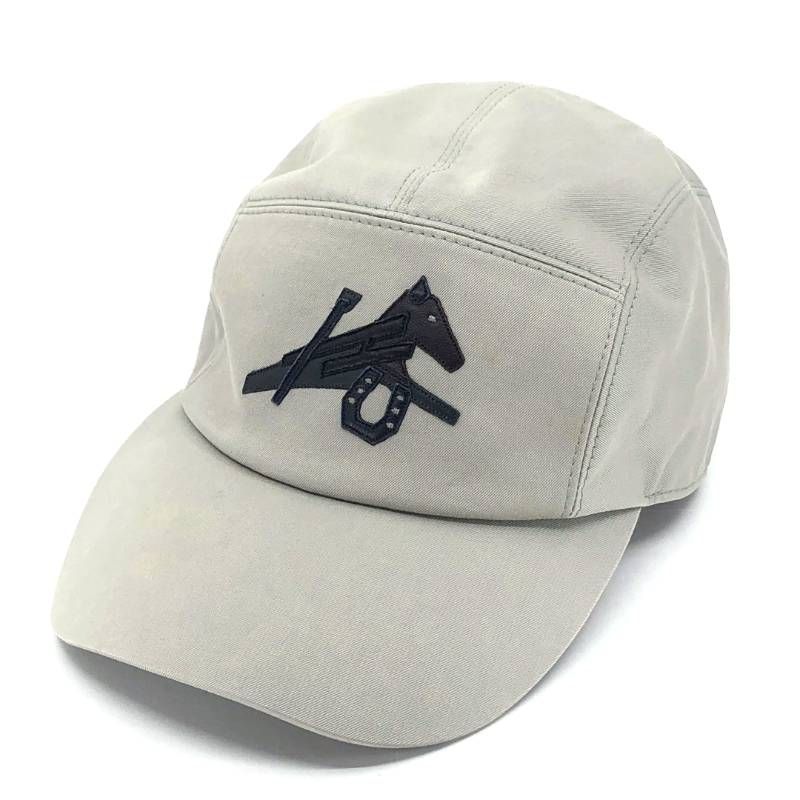 HERMES エルメス／カレッジパッチ ネヴァダ パズル エキストル キャップ／ホース 馬／約56cm／グレー