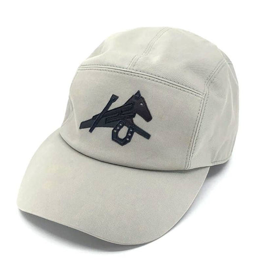 HERMES エルメス／カレッジパッチ ネヴァダ パズル エキストル キャップ／ホース 馬／約56cm／グレー