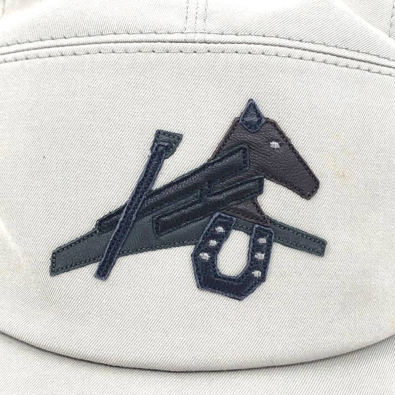 HERMES エルメス／カレッジパッチ ネヴァダ パズル エキストル キャップ／ホース 馬／約56cm／グレー