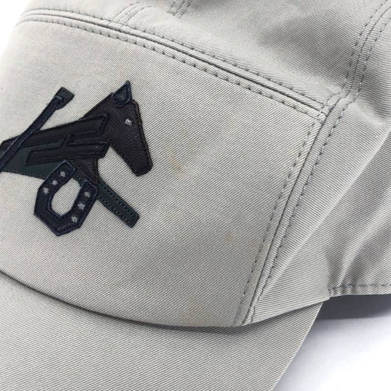 HERMES エルメス／カレッジパッチ ネヴァダ パズル エキストル キャップ／ホース 馬／約56cm／グレー