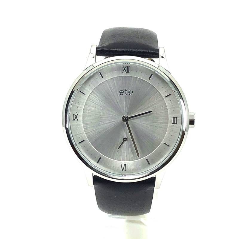 【美品・箱付き】ete エテ／メンズ 腕時計 スモールセコンド／クォーツ／ステンレス／シルバー