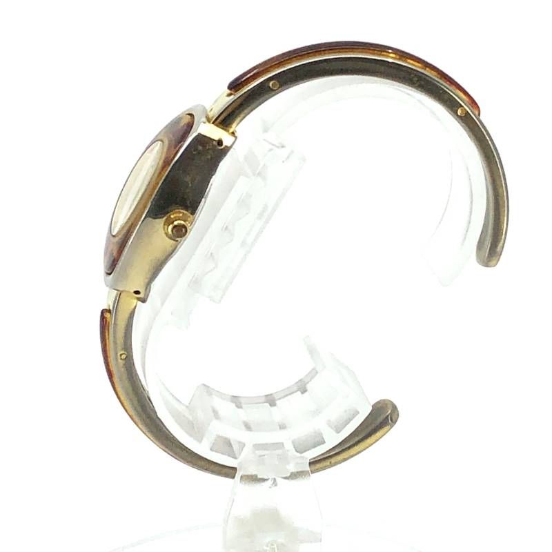 【電池交換済み】Fast ファスト／レディース バングルウォッチ／クォーツ／アセテート・ステンレス／ブラウン・ゴールド