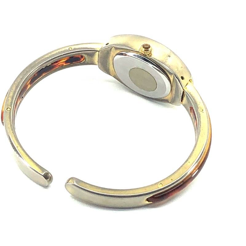 【電池交換済み】Fast ファスト／レディース バングルウォッチ／クォーツ／アセテート・ステンレス／ブラウン・ゴールド