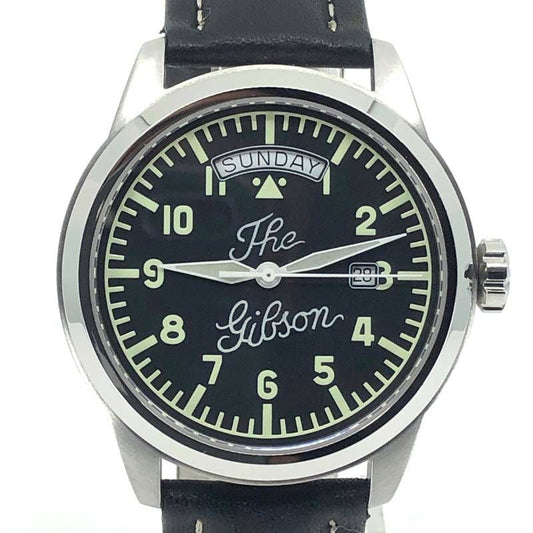 【希少・美品・ケース付き】DAVOSA ダボサ Gibson ギブソン／シンプレックス デイデイト 6207.2834／自動巻き／ステンレス／シルバー・ブラック