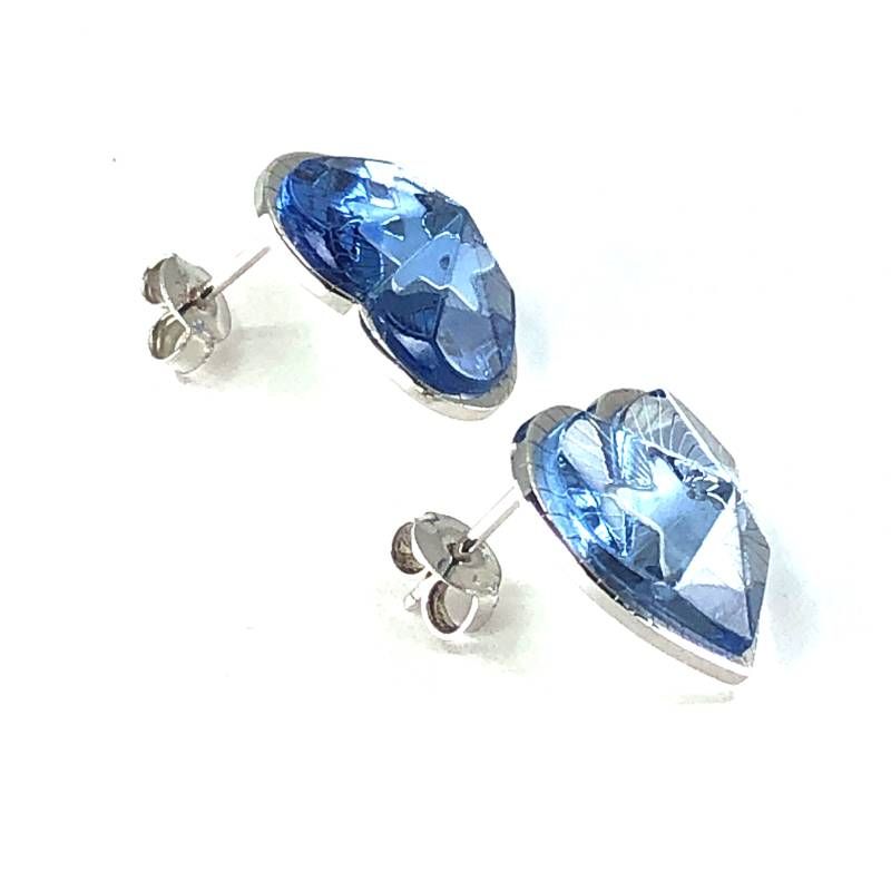 【美品・箱・保管袋付き】Baccarat バカラ／エトワール・ドゥ・モンクール コレクション スタッドピアス PVM／クリスタルグラス・SV925／ライトブルー・シルバー／BC558