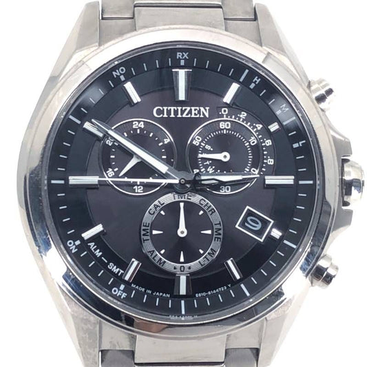 【美品】CITIZEN シチズン／エコドライブ E610 S104203／ソーラークォーツ／チタン／シルバー・ブラック