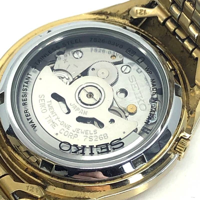 SEIKO セイコー／セイコー5 7S26-03V0／自動巻き／ステンレス／ゴールド・ブラック