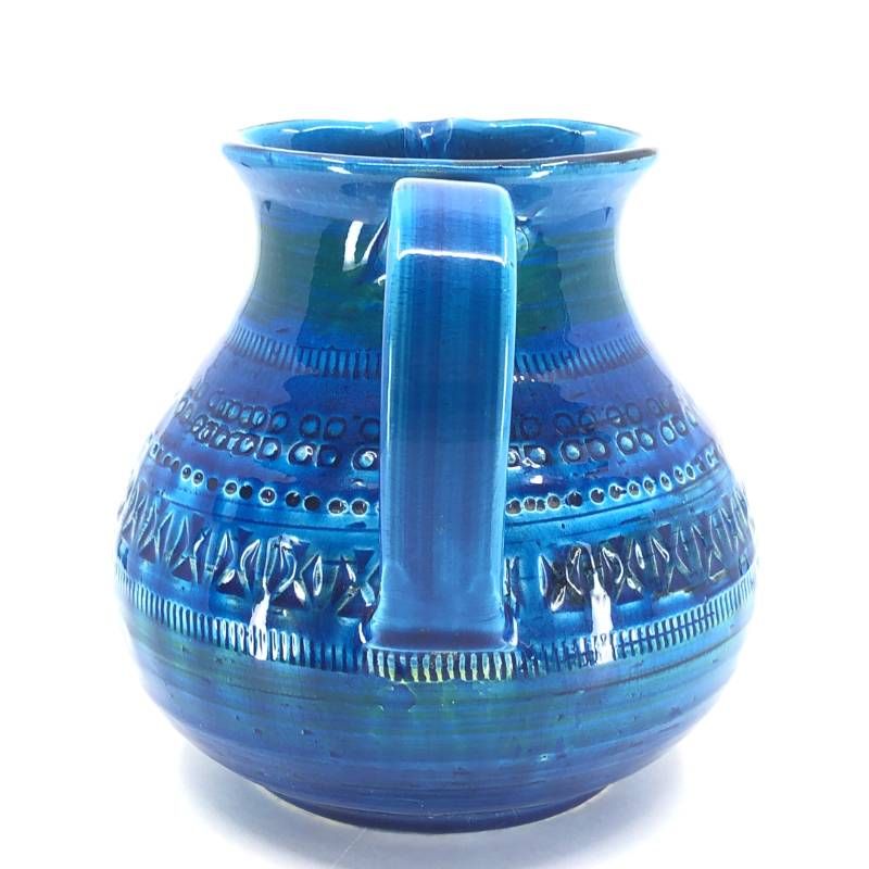 【美品】FLAVIA フラビア／MONTELUPO ビトッシ 水差し 花瓶／陶器／コバルトブルー