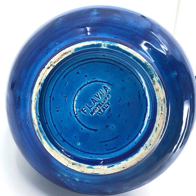 【美品】FLAVIA フラビア／MONTELUPO ビトッシ 水差し 花瓶／陶器／コバルトブルー