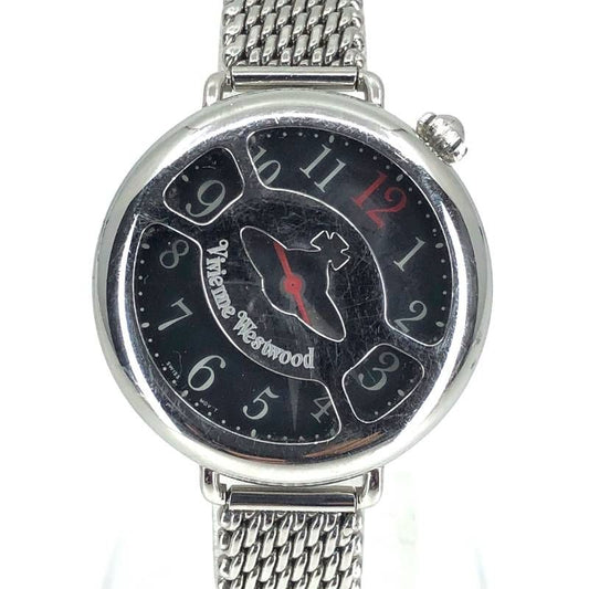 【電池交換済み】Vivienne Westwood ヴィヴァンウエストウッド／オーブモチーフ レディース 腕時計 VW-9034／クォーツ／ステンレス／シルバー・ブラック