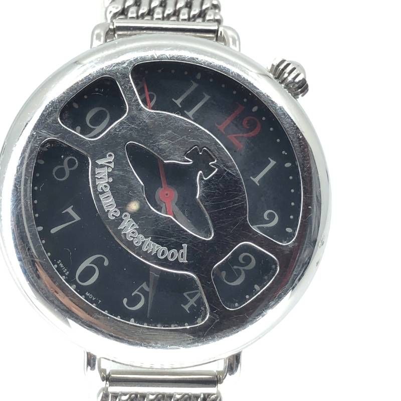【電池交換済み】Vivienne Westwood ヴィヴァンウエストウッド／オーブモチーフ レディース 腕時計 VW-9034／クォーツ／ステンレス／シルバー・ブラック
