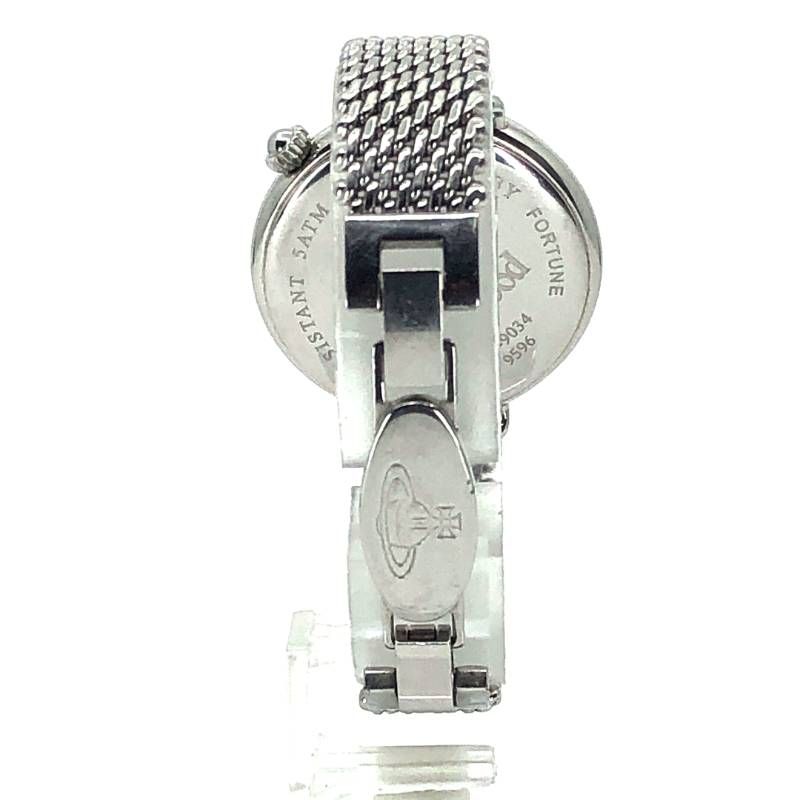 【電池交換済み】Vivienne Westwood ヴィヴァンウエストウッド／オーブモチーフ レディース 腕時計 VW-9034／クォーツ／ステンレス／シルバー・ブラック