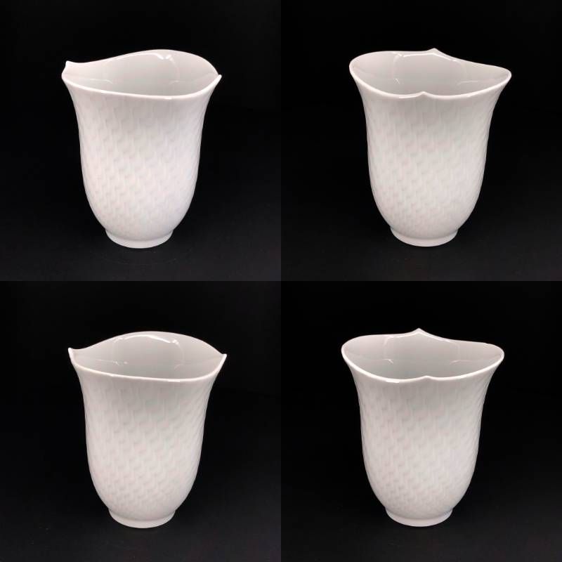 【美品】MEISSEN マイセン／波の戯れ カップ＆ソーサー・タンブラー／陶器／ホワイト