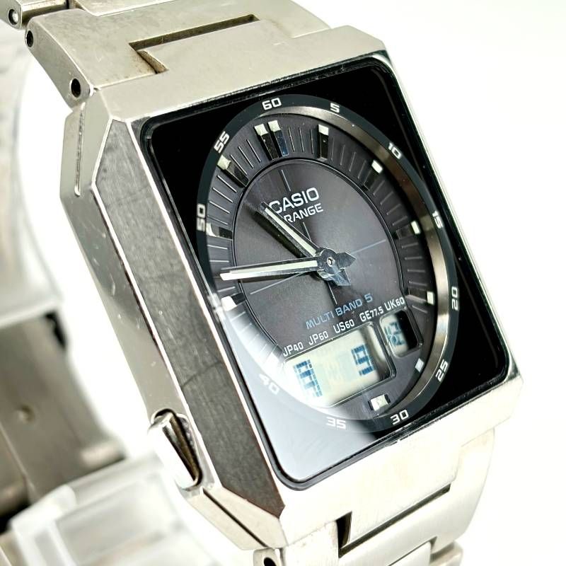CASIO カシオ／i-RANGE IRW-M20T／自動巻／ソーラークォーツ／チタン／シルバー・ブラック