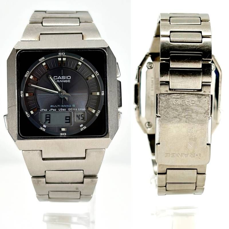 CASIO カシオ／i-RANGE IRW-M20T／自動巻／ソーラークォーツ／チタン／シルバー・ブラック