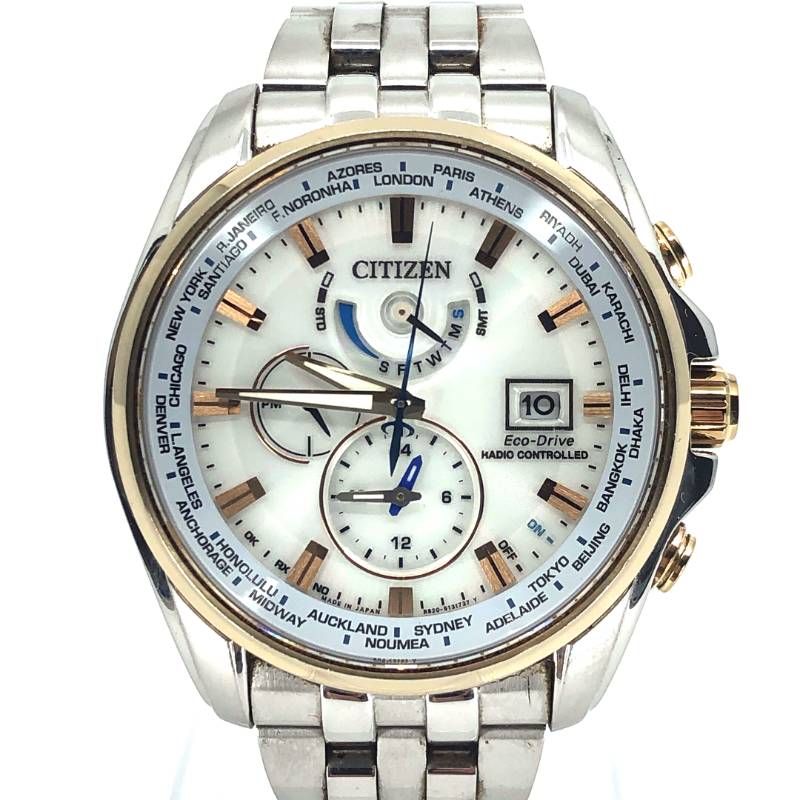 【限定・美品】CITIZEN シチズン／エコドライブ  L.E. H820-T021701／ダブルダイレクトフライト／ソーラークォーツ／ステンレス・GP／シルバー・ホワイト・ゴールド