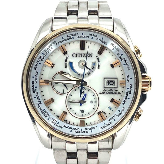 【限定・美品】CITIZEN シチズン／エコドライブ  L.E. H820-T021701／ダブルダイレクトフライト／ソーラークォーツ／ステンレス・GP／シルバー・ホワイト・ゴールド