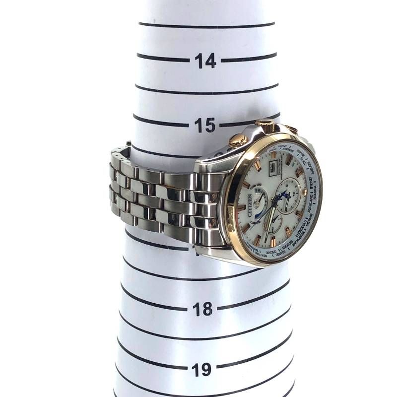 【限定・美品】CITIZEN シチズン／エコドライブ  L.E. H820-T021701／ダブルダイレクトフライト／ソーラークォーツ／ステンレス・GP／シルバー・ホワイト・ゴールド