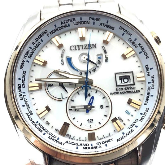 【限定・美品】CITIZEN シチズン／エコドライブ  L.E. H820-T021701／ダブルダイレクトフライト／ソーラークォーツ／ステンレス・GP／シルバー・ホワイト・ゴールド