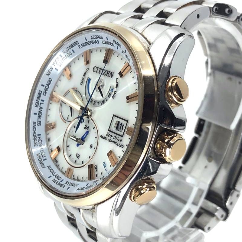 【限定・美品】CITIZEN シチズン／エコドライブ  L.E. H820-T021701／ダブルダイレクトフライト／ソーラークォーツ／ステンレス・GP／シルバー・ホワイト・ゴールド