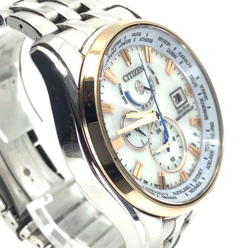 【限定・美品】CITIZEN シチズン／エコドライブ  L.E. H820-T021701／ダブルダイレクトフライト／ソーラークォーツ／ステンレス・GP／シルバー・ホワイト・ゴールド