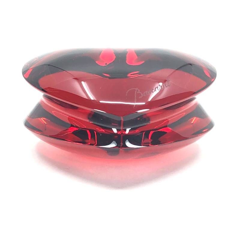 【美品・箱付き】Baccarat バカラ／ザンザン ハート レッド ペーパーウェイト／クリスタルグラス／レッド／BC579