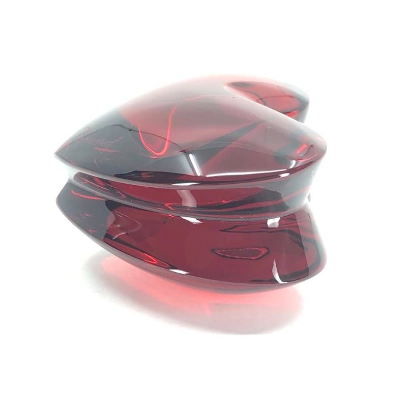 【美品・箱付き】Baccarat バカラ／ザンザン ハート レッド ペーパーウェイト／クリスタルグラス／レッド／BC579