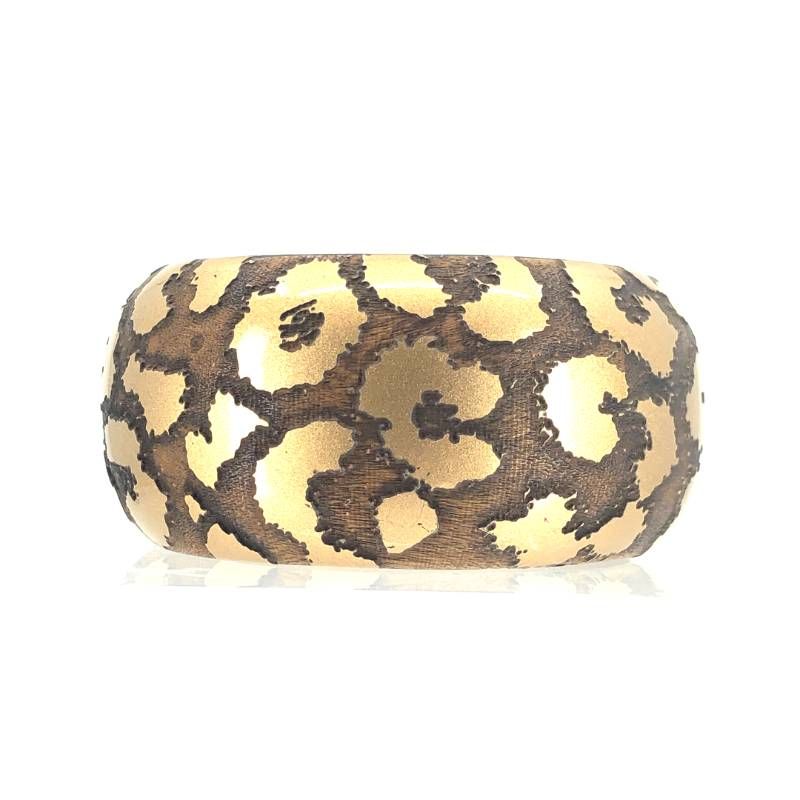 【美品】LOUIS VUITTON ルイヴィトン／ブラスレ レオモノグラム バングル ゴールド M65929／レジン／ブラウン・ゴールド