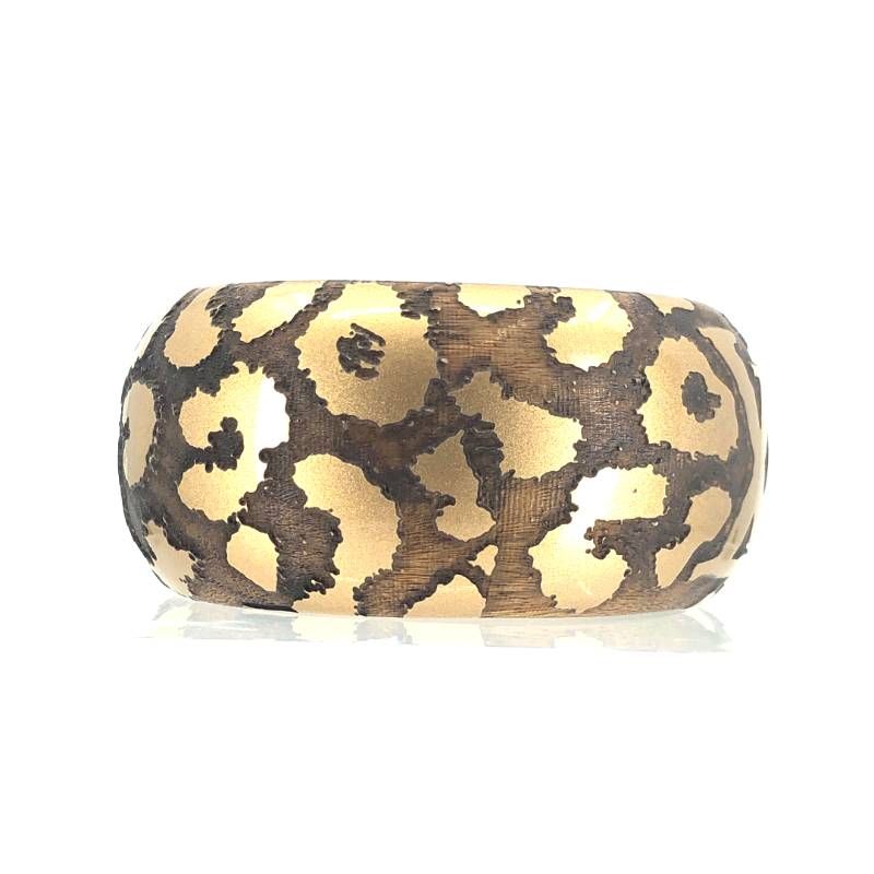 【美品】LOUIS VUITTON ルイヴィトン／ブラスレ レオモノグラム バングル ゴールド M65929／レジン／ブラウン・ゴールド