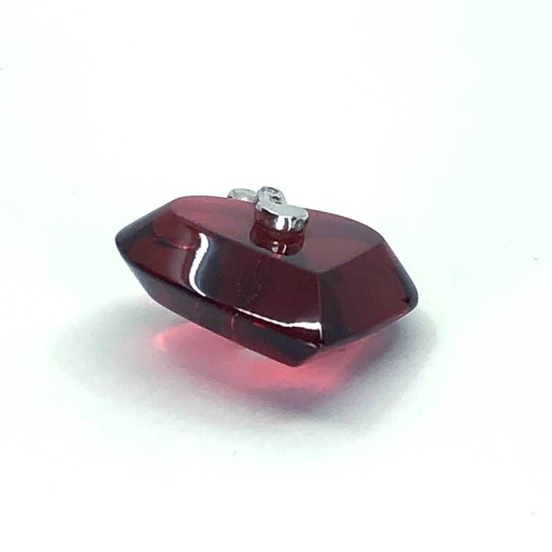 【美品】Baccarat バカラ／ミニハート ペンダントトップ／SV925・クリスタルグラス／レッド・シルバー／BC580