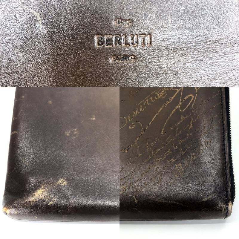Berluti ベルルッティ／カリグラフィ クラッチバッグ セカンドバッグ／レザー／ダークブラウン