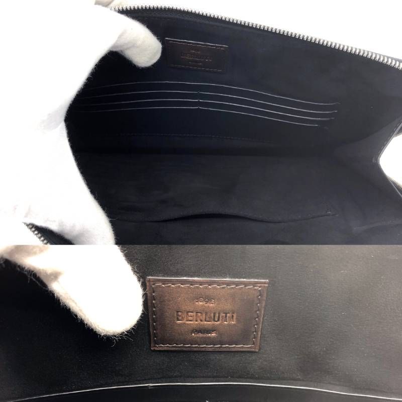 Berluti ベルルッティ／カリグラフィ クラッチバッグ セカンドバッグ／レザー／ダークブラウン