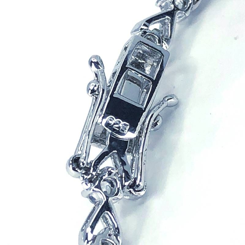 【美品】レディース テニスブレスレット／SV925・※石材質不明／シルバー